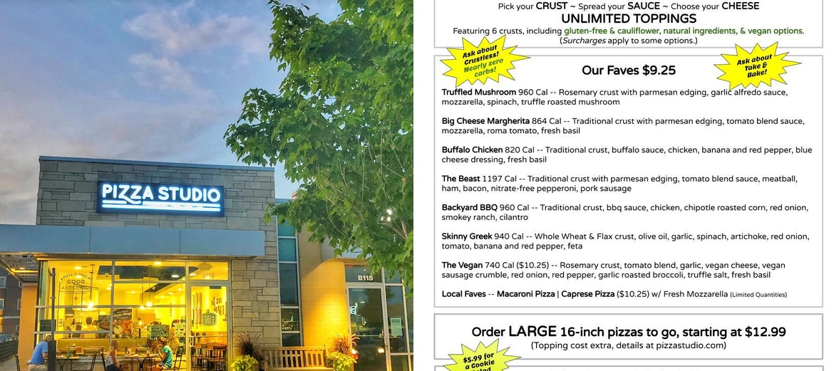 Pizza Studio Menu